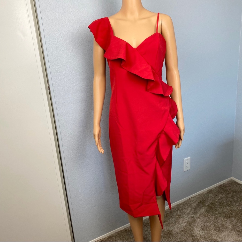 Stunning BARDOT Destiny Ruffle Cocktail Dress